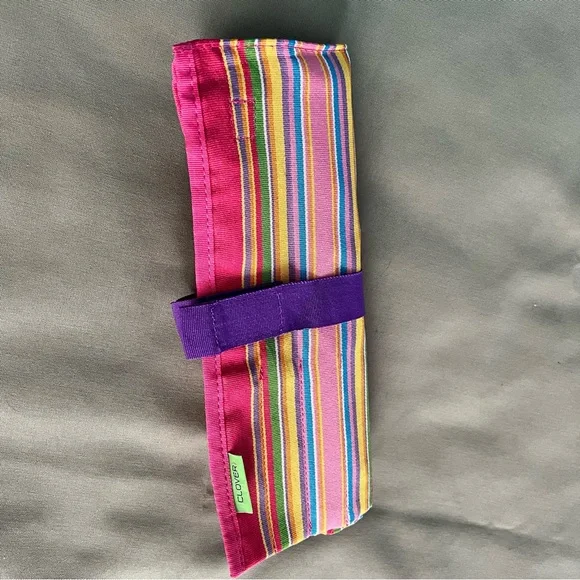 Clover Multicolor Striped Knitting Needle Case Organizer - Picture 3 of 6